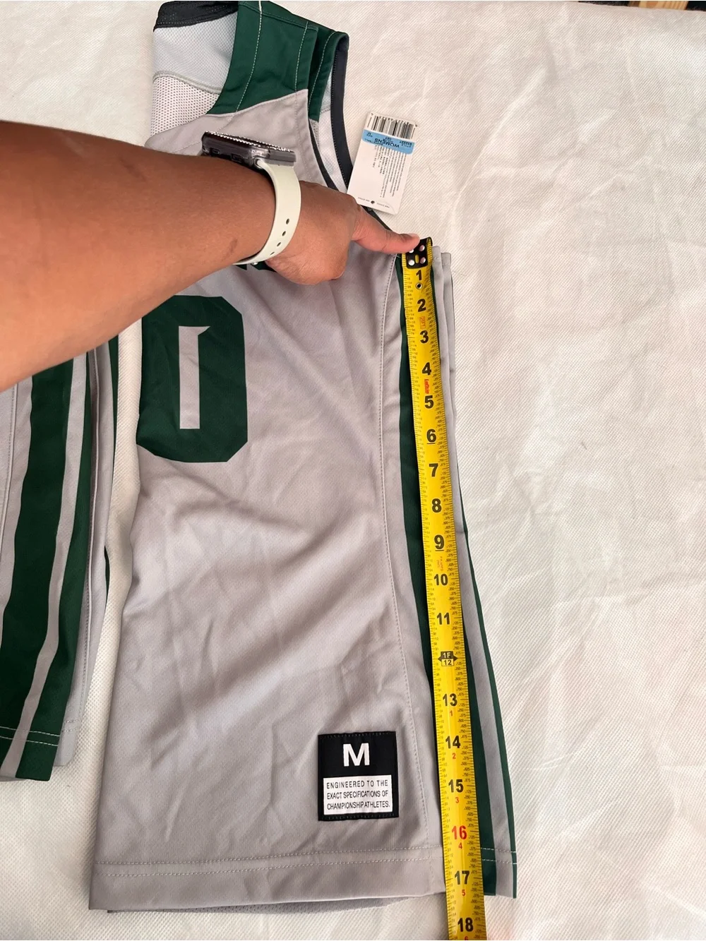 Women’s Nike Gray and Dark Green Spartans Basketball Jersey & Shorts Set Size M